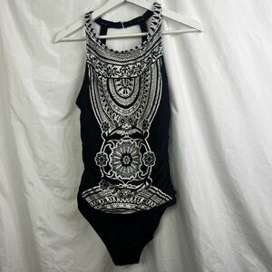 Jantzen Bella Donna high neck one piece swim bathing suit size 10